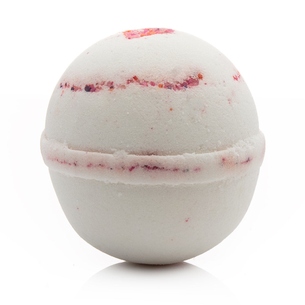 bath bomb, strawberry bath bomb, kaolin clay, grapeseed oil, shower, bath and body, aromatherapy, skin moisturizer, moisturizing, handmade bath bomb, 